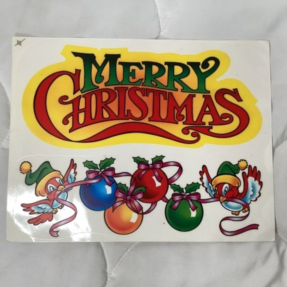 Vintage Christmas Static Cling Window Kit Santa Holiday 9x12 Sheets Set Of 5